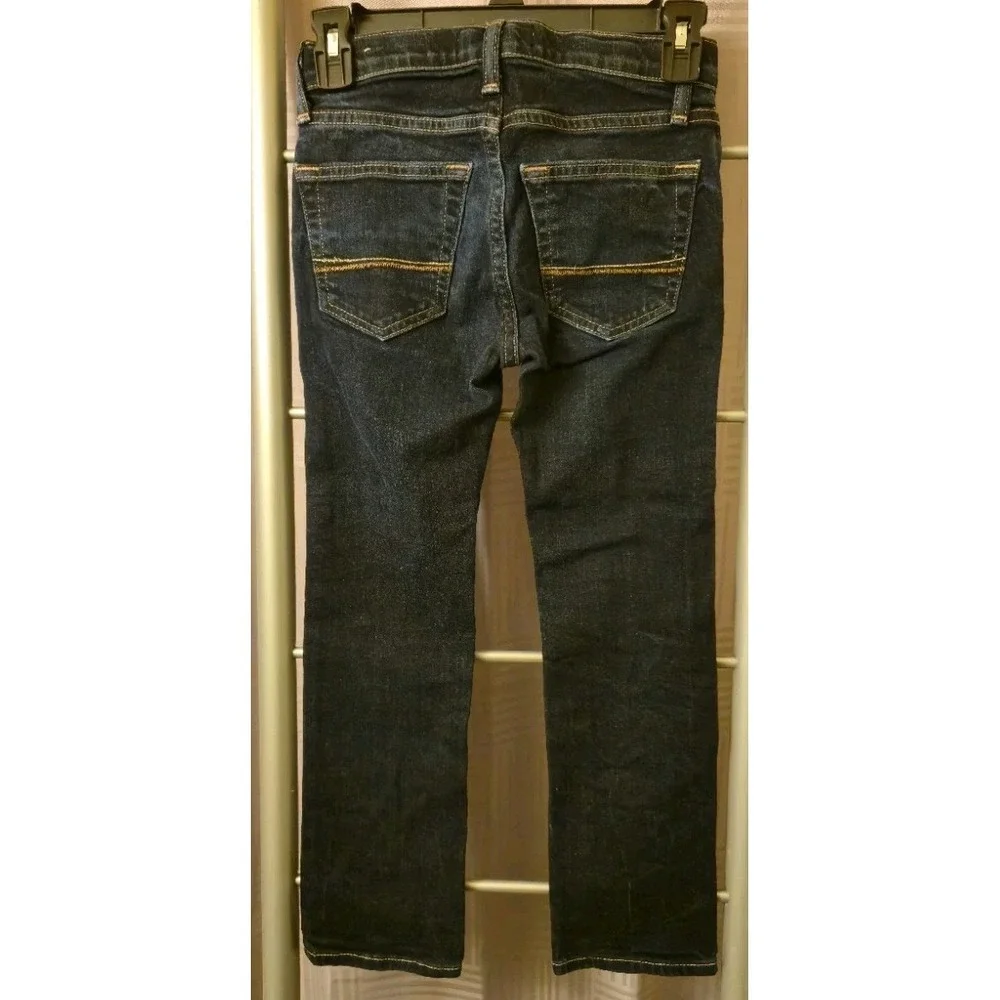 Abercrombie Kids Dark Wash Skinny Jeans Size 7/8 Adjustable Waist Indigo Denim